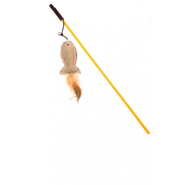 COMFY игрушка для кошек Удочка GAIA 40 см с погремушкой - рыбкой 1/6, 245024