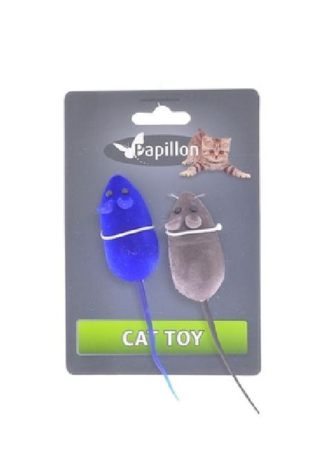 Papillon Игрушка мышка вельвет 6см (Cat toy 2 velvet mice on card) 240013 | Cat toy 2 velvet mice on card 0,042 кг 23346