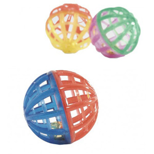 Beeztees Набор игрушек Мяч-погремушка сетчатый метательная игрушка для кошек пластик разноцветный 4 см