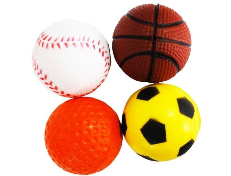 Уют Игрушка для кошек Мяч спорт - бейсбол, баскетбол, футбол, гольф 4см