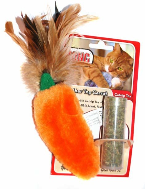Kong игрушка для кошек, Морковь с кошачьей мятой 15 см