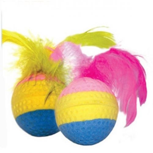 Triol Мяч радужный трехцветный зефирный метательная игрушка для кошек эва цветной 4 см