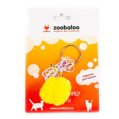 Zoobaloo Игрушка для кошки погремушка из меха Плюшка 1 м (117), 0,100 кг