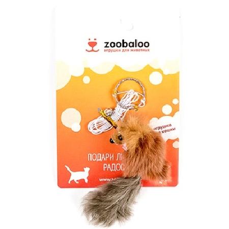 Zoobaloo Игрушка для кошек мышь-погремушка из меха на резинке 1 м (121), 0,100 кг, 25488