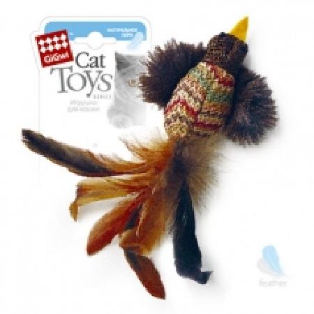 GiGwi Игрушка Птичка с перьями ,ткань куриное перо 75264 0,030 кг 42533