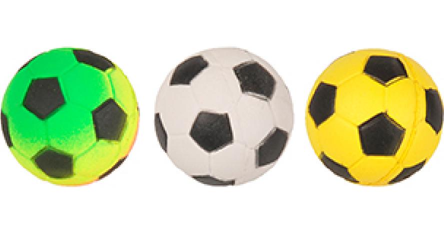    Flamingo Игрушка для кошек футбольный мяч,  4 см, цвет в асс-те (дисплей 30 шт) 