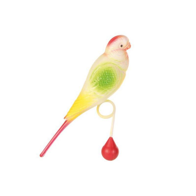 Trixie игрушка для птиц, пластиковый попугай с кольцом для жердочки 15 см,