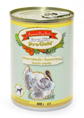 Franks ProGold консервы ВИА Консервы для собак Аппетитные кусочки индейки (Delicious turkey bits Adult Dog Recipe), 0,410 кг