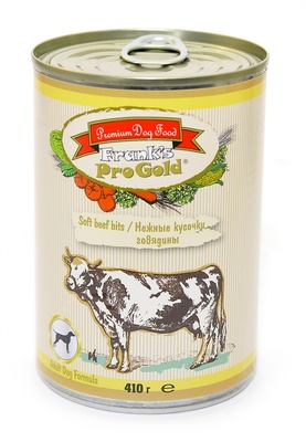 Franks ProGold консервы ВИА Консервы для собак Нежные кусочки говядины (Soft beef bits Adult Dog Recipe), 0,410 кг