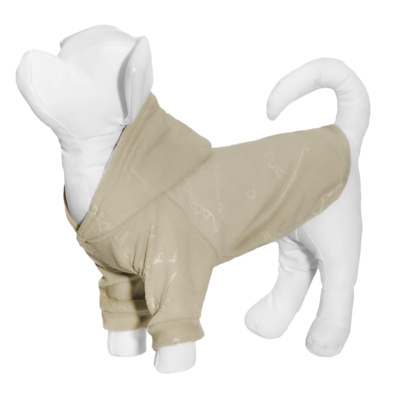 Yami-Yami одежда ВИА Толстовка для собаки из флиса с принтом Динозавры бежевая L (спинка 29 см) лн26ос 0,100 кг 51995