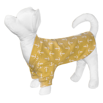 Yami-Yami одежда Толстовка для собак с принтом якорь жёлтая M (спинка 30 см) нд28ос 51682-3 0,080 кг 51684