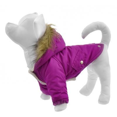 Yami-Yami одежда Парка для собак с капюшоном на меховой подкладке лиловый размер L (спинка 27-29 см) лн26ос 0,100 кг 55942