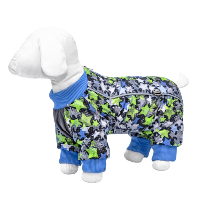 Yami-Yami одежда ВИА Одежда - Комбинезон для собак на флисе с синими и салатовыми звездами, М/2, 0,100 кг, 37664