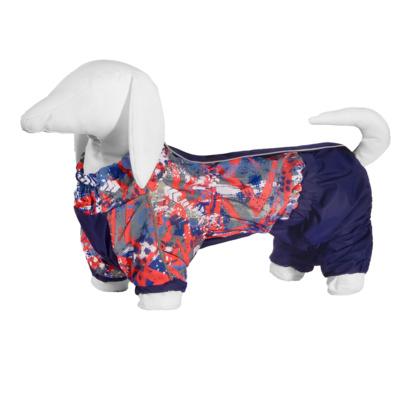 Yami-Yami одежда ВИА Дождевик для собаки с рисунком «Абстракция», красный (спинка 45 см), Такса стандартная лн26ос, 0,142 кг 