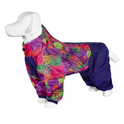 Yami-Yami одежда ВИА Дождевик для собаки с рисунком  «Квадраты» лаванда (спинка 62-64 см) Лабрадор лн26ос 0,420 кг 51643