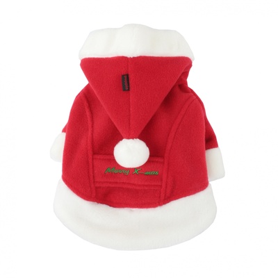 Puppia (снят с производства) Курточка Санта с капюшоном, красный с белой отделкой, размер 4L (длина 55 см) (SANTA COAT/RED/4L) PDDF-SC23-RD-4L, 0,15 кг, 13362.красн