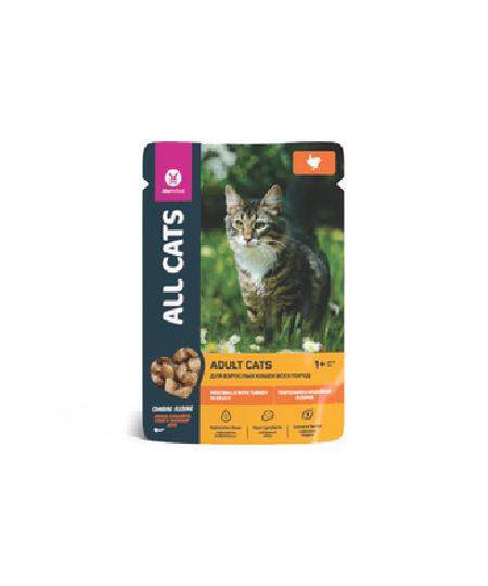 All Cats Пауч для кошек с  тефтельками из индейки в соусе 02 AL 910, 0,085 кг 