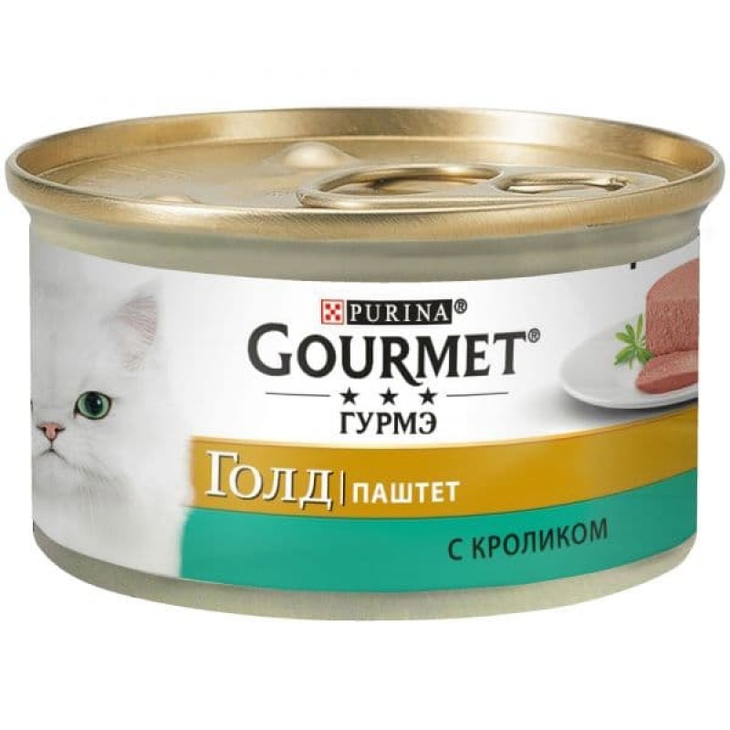 Gourmet Консервы Паштет Gourmet Gold с кроликом для кошек - 121825481231813212439966 | Gold, 0,085 кг, 22952
