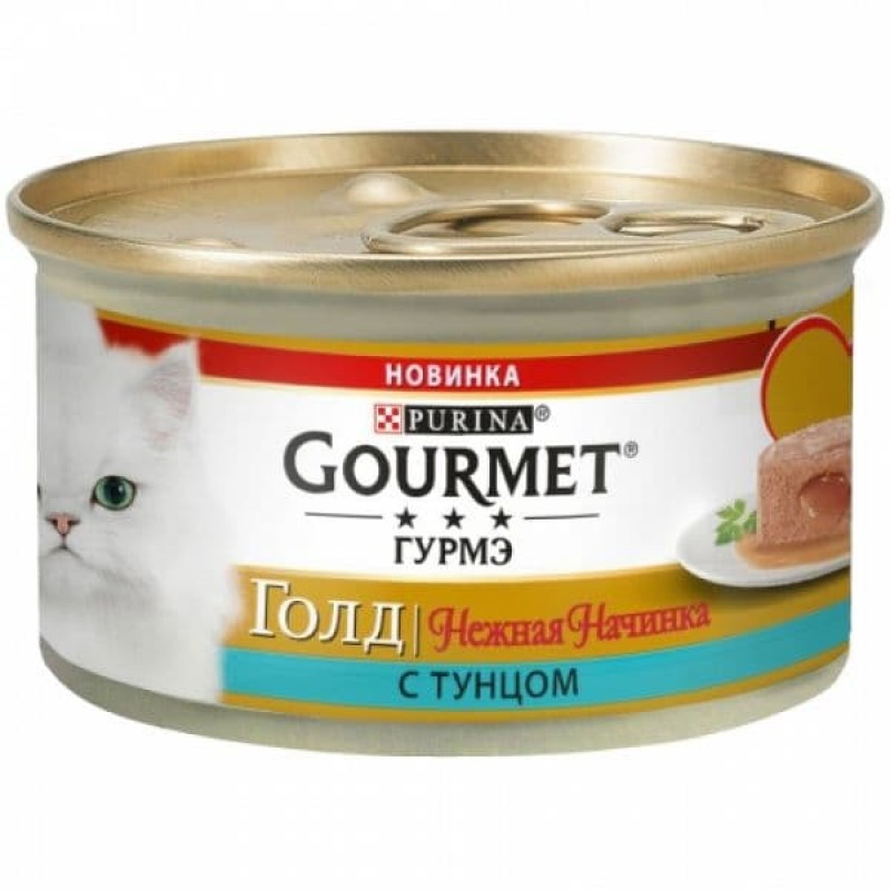 Gourmet ВВА Консервы для кошек нежная начинка Gourmet Gold Тунец (Melting Heart ) 1234845812439970, 0,085 кг, 25402