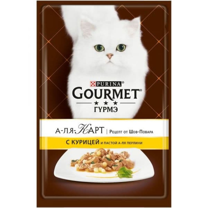 Gourmet Паучи в подливе для кошек с курицей и пастой (Alcte) 122424001231802112439659 | Alcte, 0,085 кг 