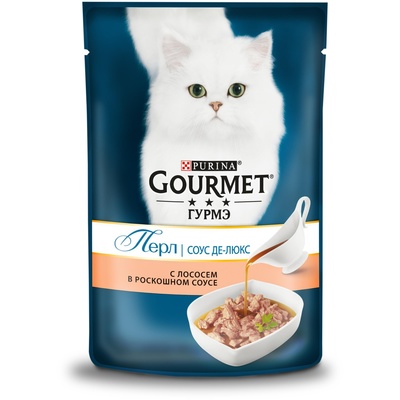 Gourmet Паучи для кошек Соус Де-Люкс с лососем (Gourmet Perl) 1237753112439545 | Gourmet Perl, 0,085 кг , 5900100786