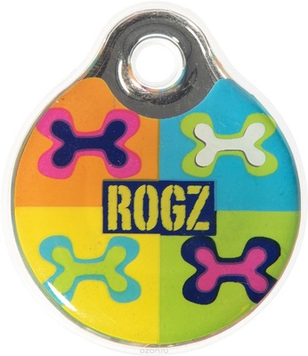 Rogz ВИА Адресник пластиковый малый Поп-арт (INSTANT ID TAG SMALL) IDR27BW, 0,01 кг, 47934