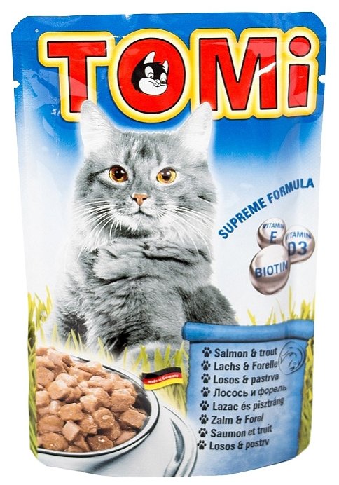 [133.024]  TOMI консервы для кошек-пауч 100г лосось с форелью   (уп-20 шт)  , 133.024