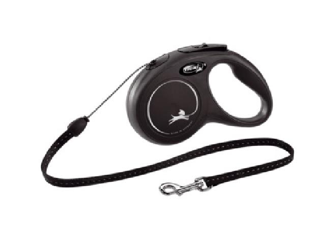 flexi Рулетка-трос для собак до 12кг 5м черная (New Classic S cord black) 0,320 кг 19242.черн