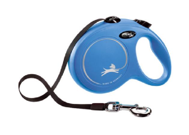 flexi Рулетка-ремень для собак до 15кг 5м голубая (New Classic S tape 5m blue) 0,350 кг 19247.син