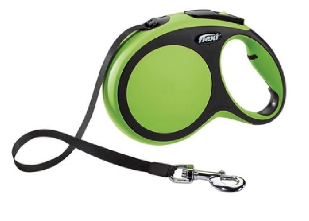 flexi ВИА Рулетка-ремень для собак до 60кг, 5м,зеленая (New Comfort L Tape 5 m, green), 0,490 кг, 10855.зел