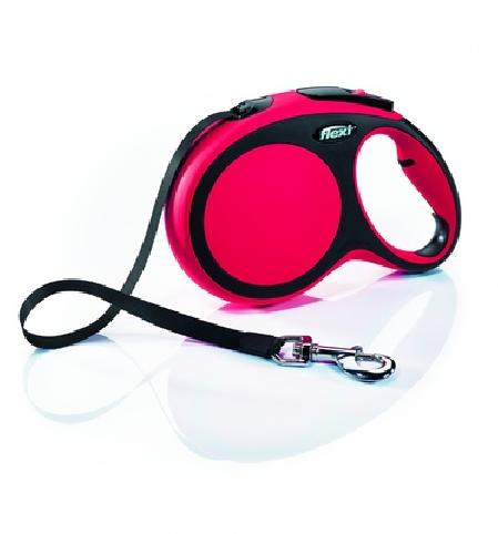 flexi ВИА Рулетка-ремень для собак до 15кг, 5м, красная  (New Comfort S Tape 5 m, red), 0,200 кг, 10853.красн