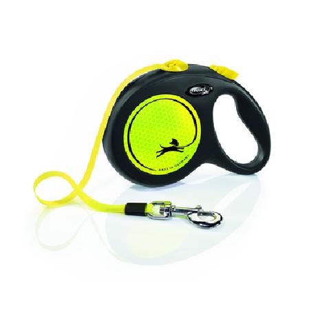 flexi Рулетка-ремень светоотражающая для собак до 50кг 5м желтая (New Neon L Tape 5m yellow) CL31T5.251.S NEOGE 0,352 кг 44750