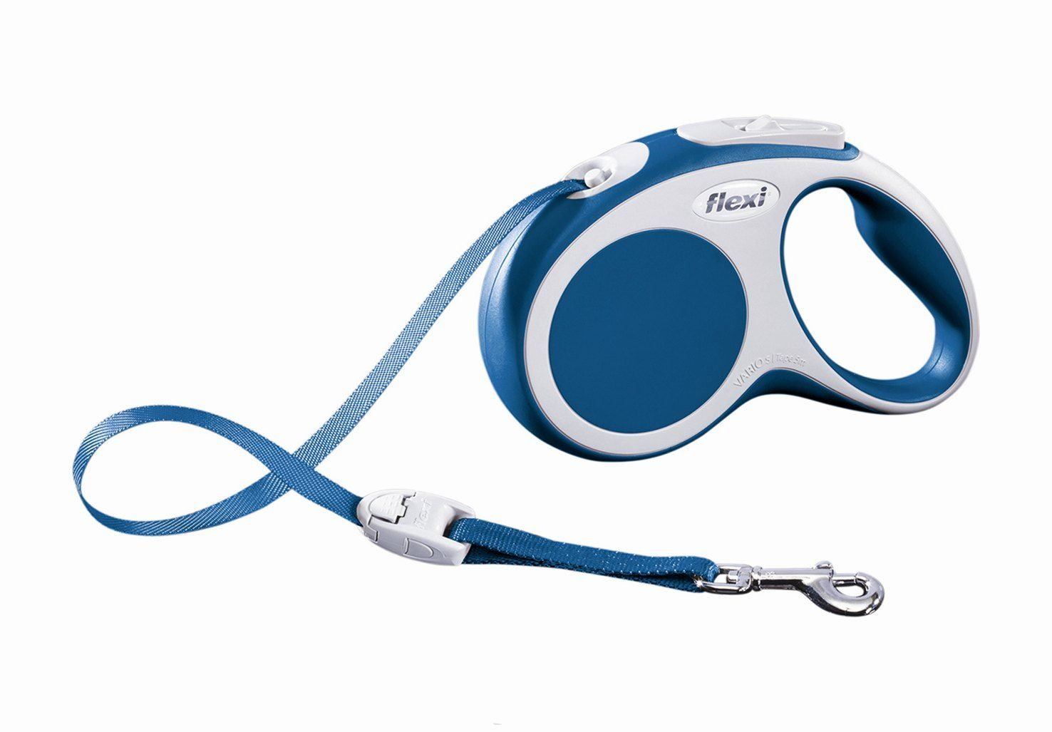 flexi ВИА Рулетка-ремень для собак до 15кг, 5м, голубая (Vario S tape 5m blue), 0,320 кг, 19260.син