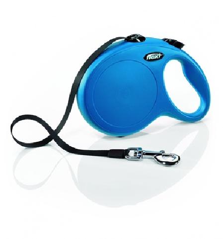 flexi Рулетка-ремень для собак до 50кг 8м голубая (New Classic L Tape 8 m blue) 0,600 кг 10857.син