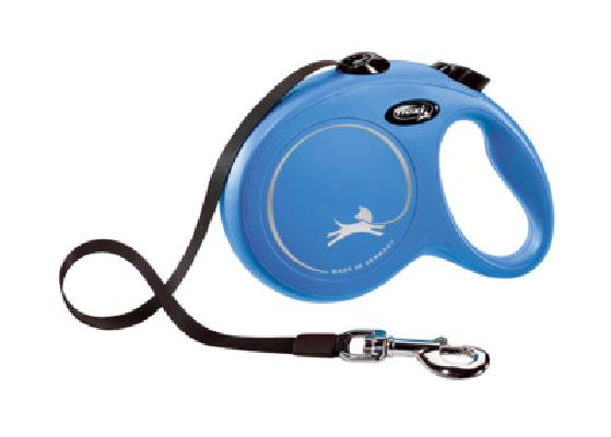 flexi Рулетка-ремень для собак до 12кг 3м голубая (New Classic XS tape 3m blue) 0,110 кг 19246.син