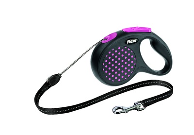 flexi ВИА Рулетка-трос для собак до 20кг, 5м, розовая (Design M Cord 5 m, pink) , 0,320 кг, 10843.роз