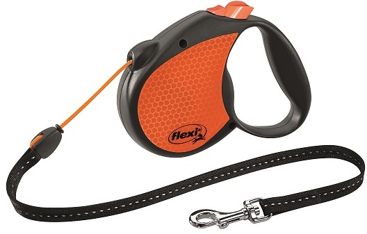 flexi рулетка Limited Edition Neon Reflect M (до 20 кг) трос 5 м, оранжевый, 8042519
