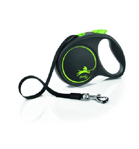 flexi Рулетка-ремень для собак до 50кг 5м зеленая  (Black Design L Tape 5m green ) FU32T5.251.S CG 0,322 кг 44687