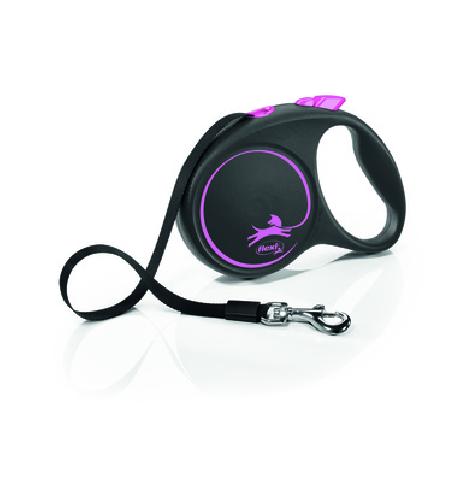 flexi Рулетка-ремень для собак до 25кг 5м розовая (Black Design M Tape 5m pink) FU22T5.251.S CP 0,234 кг 44691