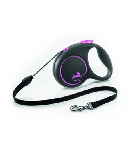 flexi Рулетка-трос для собак до 20кг 5м розовая (Black Design M Cord 5m pink) FU22C5.251.S CP 0,196 кг 44678