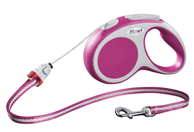 flexi ВИА Рулетка-трос для собак до 20кг, 5м, розовая (Vario M cord 5m pink), 0,230 кг, 19256.роз