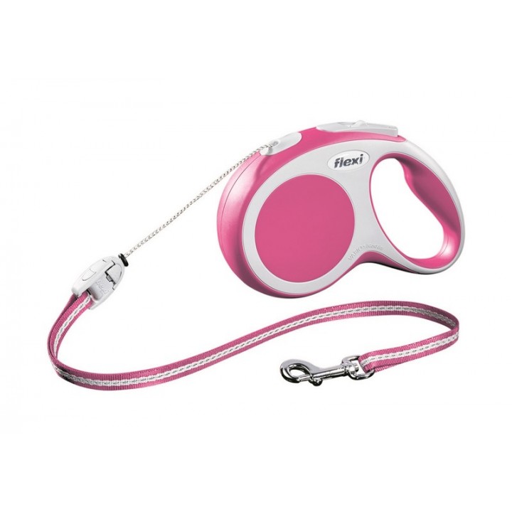 flexi ВИА Рулетка-трос для собак до 12кг 8м розовая (Vario S cord 8m pink) | VARIO S cord 8m pink 0,22 кг 19257.роз