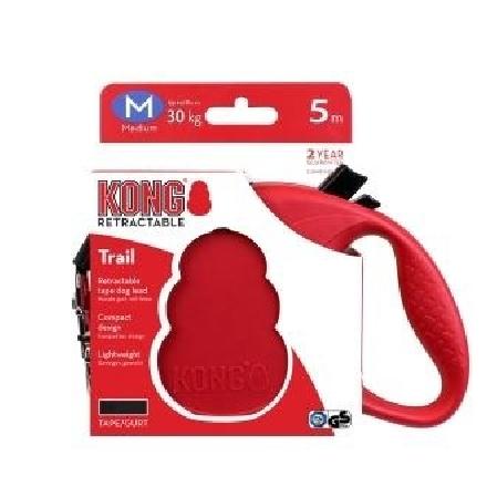 Kong рулетки ВИА Рулетка для собак Trail M (до 30 кг) красная лента 5 метров 154320 0,33 кг 44032