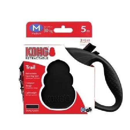 Kong рулетки ВИА Рулетка для собак Trail M (до 30 кг) черная лента 5 метров 154306 0,33 кг 44035