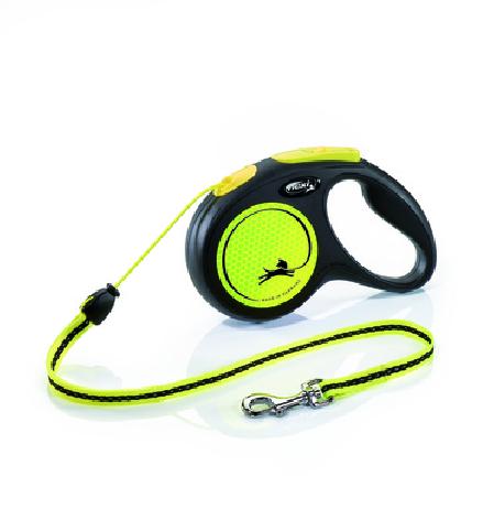 flexi Рулетка-трос светоотражающая для собак до 12кг 5м желтая (New Neon S Cord 5m yellow) CL11C5.251.S NEOGE 0,165 кг 44752