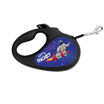 Waudog ВИА Поводок-рулетка для собак R-leash рисунок Космос. Ракета светоотражающая лента XS 8123-0125-01 0,162 кг 56761