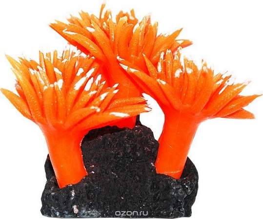 [94.289.0210]  УЮТ Коралл аквариумный Актинии оранжевые 10см силиконовый 0,167кг (ВК713), 94.289.0210, 23000100805