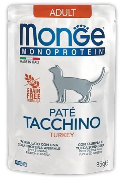 Monge Cat Monoprotein Pouch паучи для кошек индейка 85г, 70013734