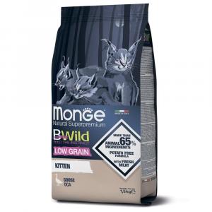 Monge Cat BWild LOW GRAIN Kitten низкозерновой корм из мяса гуся для котят 1,5 кг, 70012041