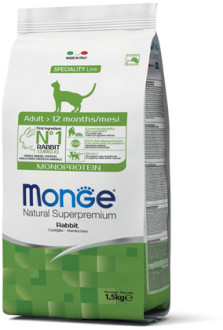Monge Cat Monoprotein Adult Rabbit корм для взрослых кошек с кроликом 1,5 кг, 1600100816